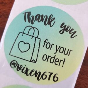 50 CUSTOM THANK YOU STICKERS YELLOW GREEN OMBRE LARGE TWO INCH ROUND